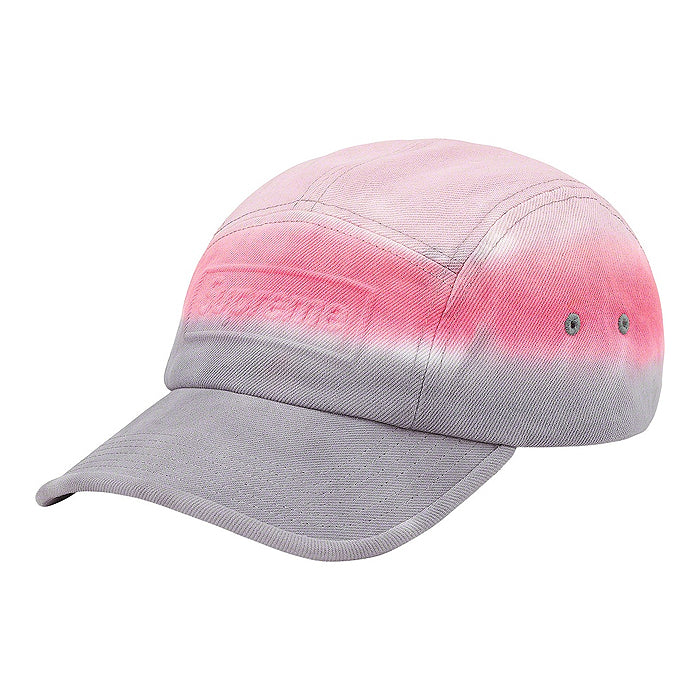 Supreme Embossed Denim Camp Cap- Pink Dip Dye