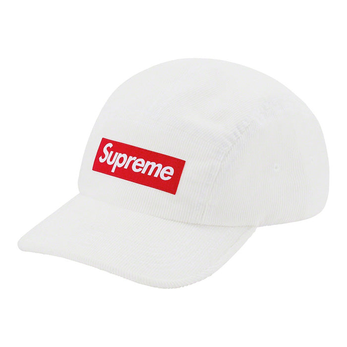 Supreme Fine Wale Corduroy Camp Cap- White