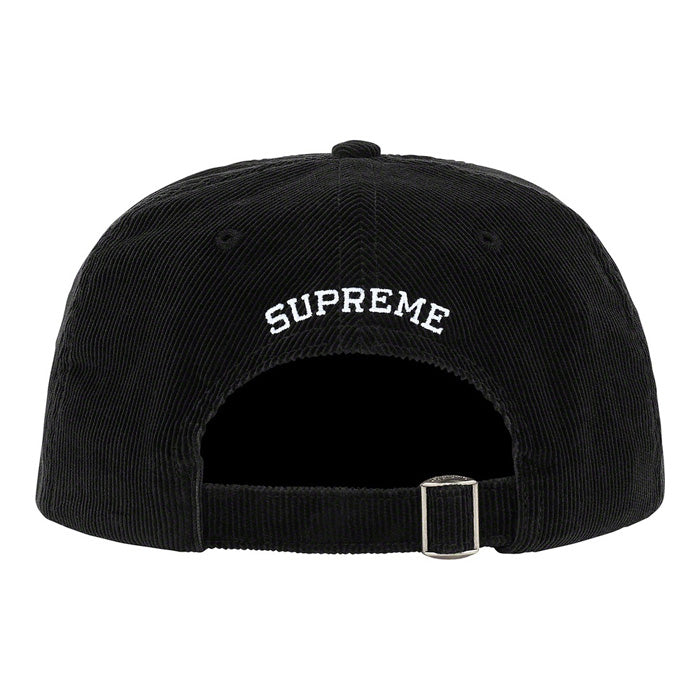 Supreme Fine Wale Corduroy S Logo 6-Panel- Black