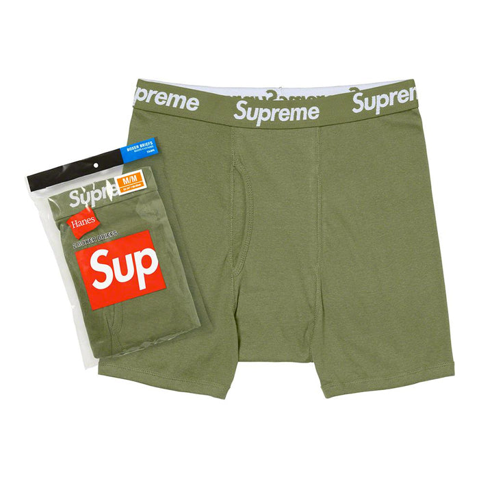 Supreme Hanes Boxer Briefs- Olive (2 Pack)