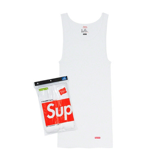 Supreme/Hanes Tagless Tank Tops (3 Pack)- White