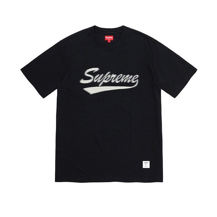 Supreme Intarsia Script S/S Top- Black