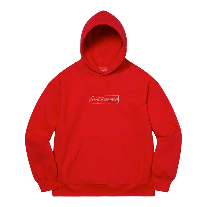 Supreme KAWS Chalk Logo Hooded Sweatshirt- Red