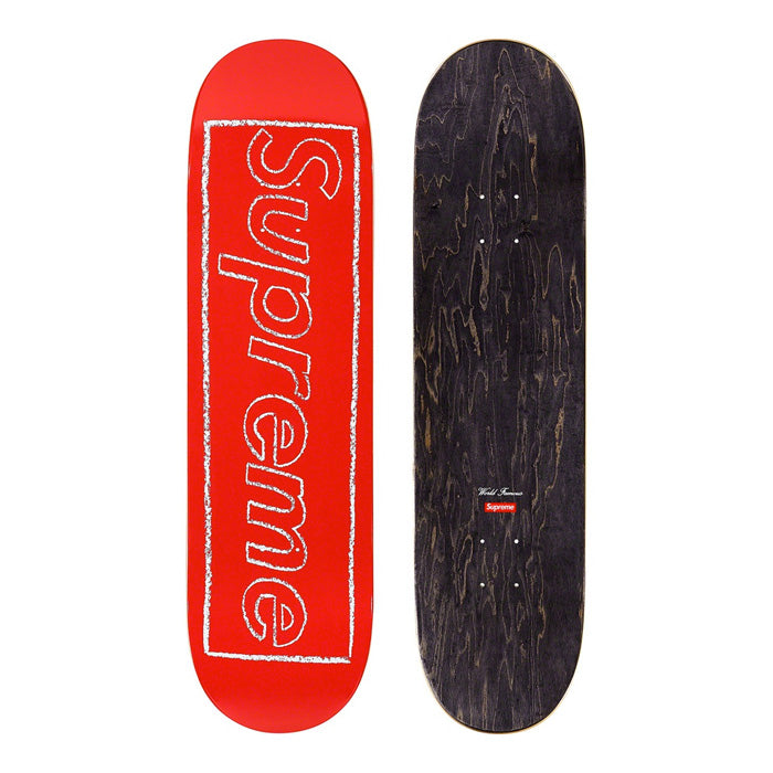 Supreme KAWS Chalk Logo Skateboard- Red