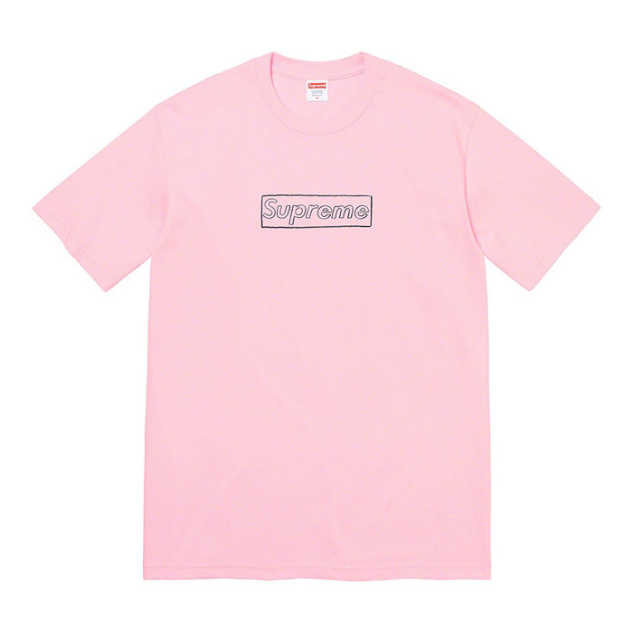 Supreme KAWS Chalk Logo Tee- Light Pink