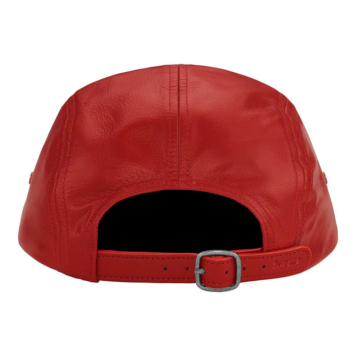 Supreme Leather Camp Cap- Red