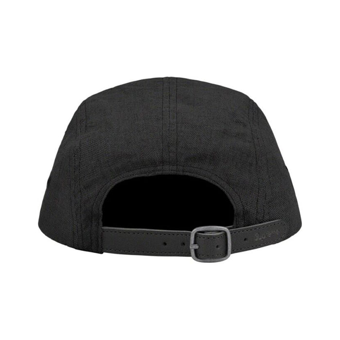 Supreme Linen Fitted Camp Cap (SS22)- Black