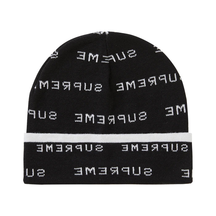 Supreme Logo Repeat Beanie- Black