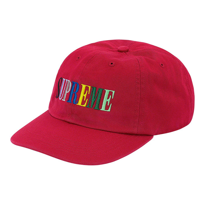 Supreme Multi Color Logo 6-Panel- Red