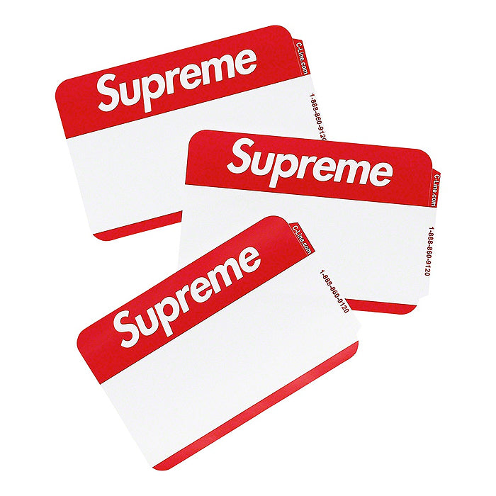 Supreme Name Badge Stickers (Pack of 100)- Red