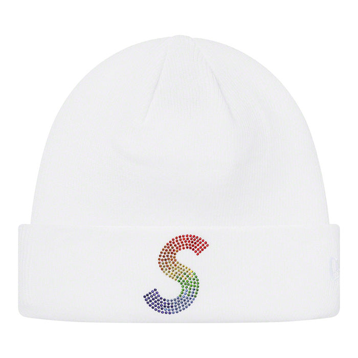 Supreme New Era® Swarovski® S Logo Beanie- White