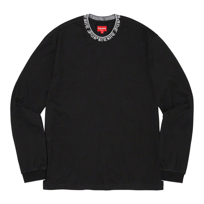 Supreme Old English Collar Logo L/S Top- Black