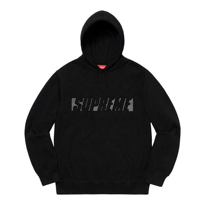 Supreme Reflective Cutout Hooded Sweatshirt- Black