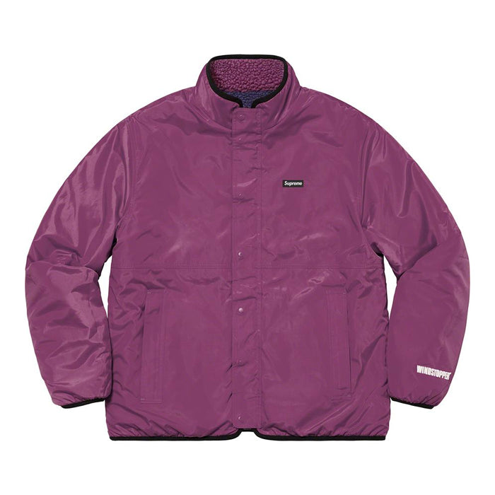 Supreme Reversible Colorblocked Fleece Jacket- Purple