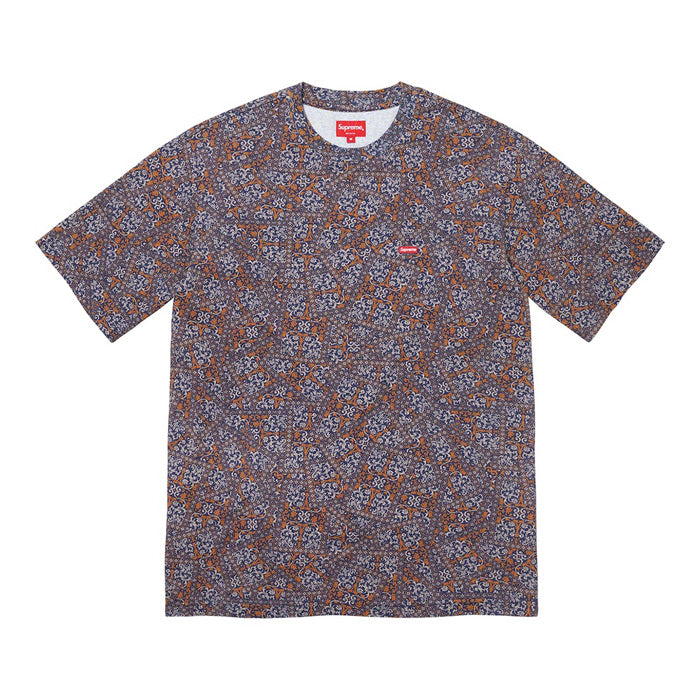 Supreme Small Box Tee (FW21)- Navy Floral Cards