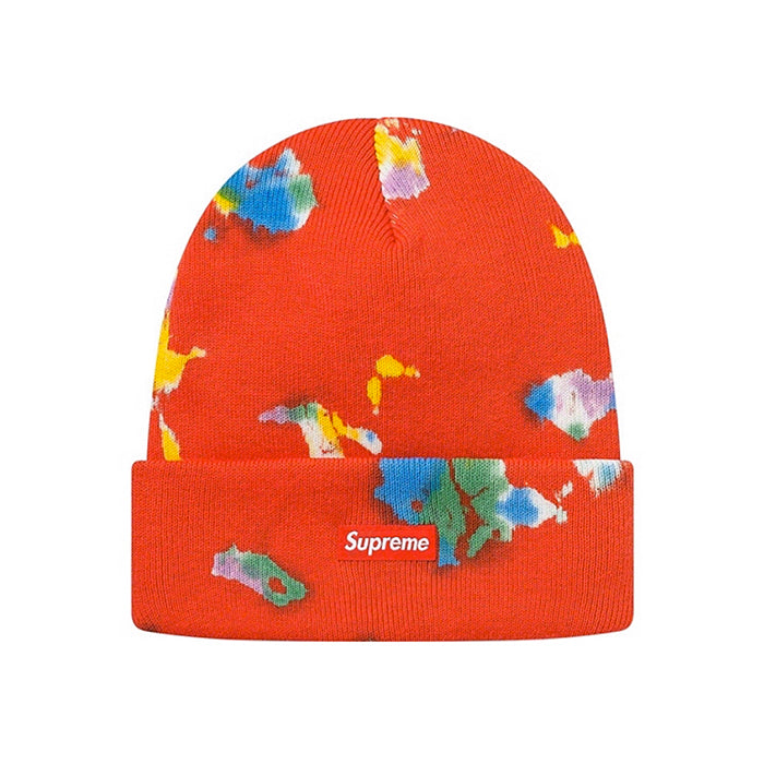 Supreme Splatter Dyed Beanie- Red