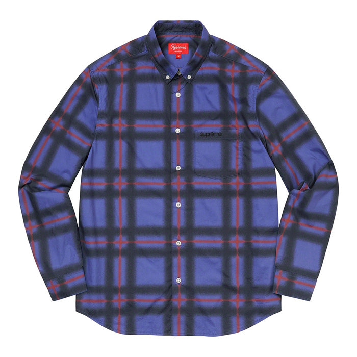 Supreme Spray Tartan Shirt- Blue