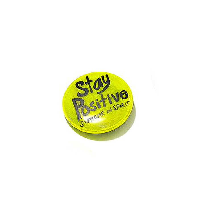 Supreme Stay Positive Button- Yellow