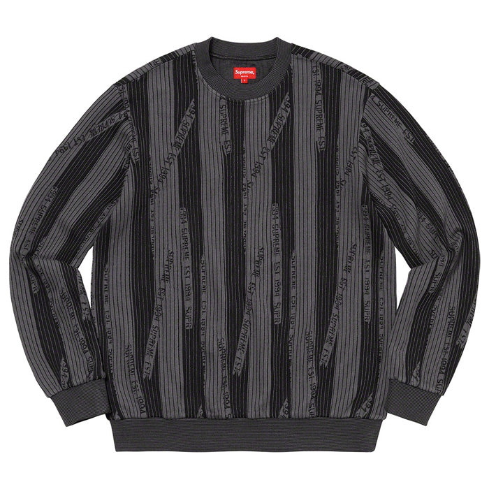 Supreme Textured Stripe Crewneck- Black