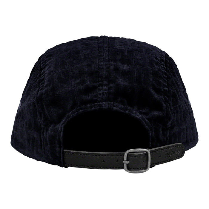 Supreme Velvet Pattern Camp Cap- Black