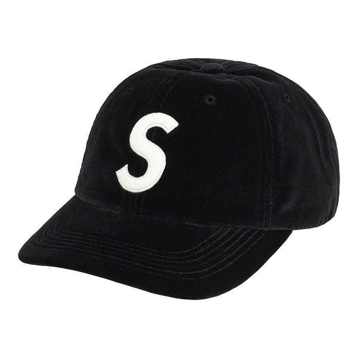 Supreme Velvet S Logo 6-Panel- Black