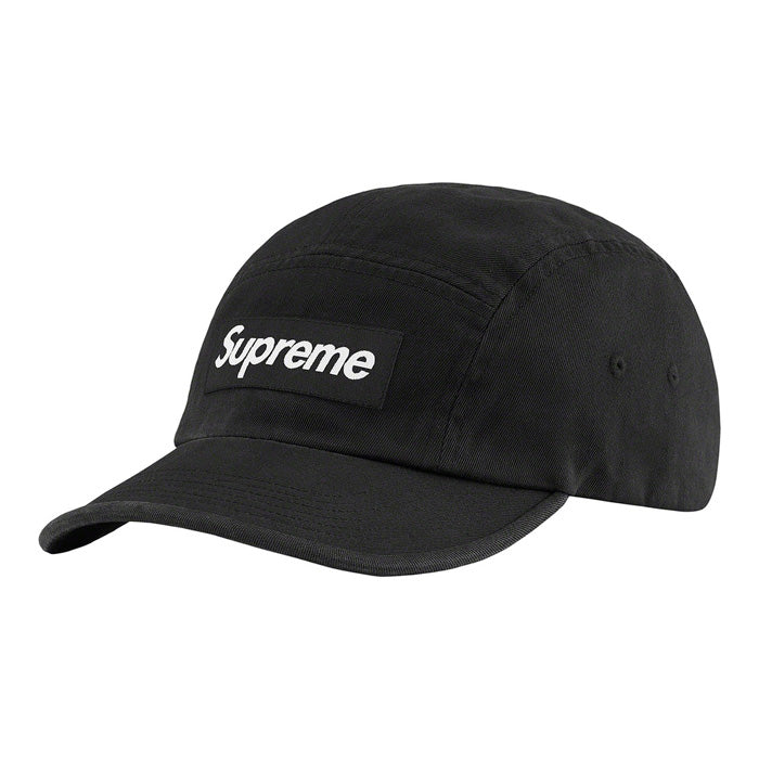 Supreme Washed Chino Twill Camp Cap (FW21)- Black