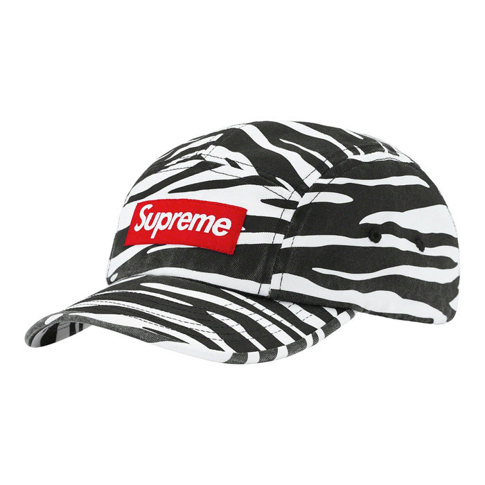 Supreme Washed Chino Twill Camp Cap (FW22)- Zebra