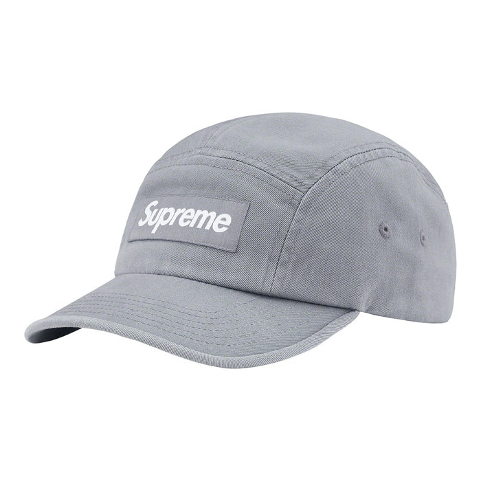 Supreme Washed Chino Twill Camp Cap (SS22)- Grey