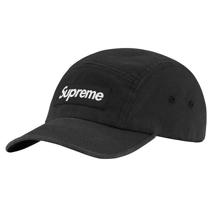 Supreme Washed Chino Twill Camp Cap (SS23)- Black