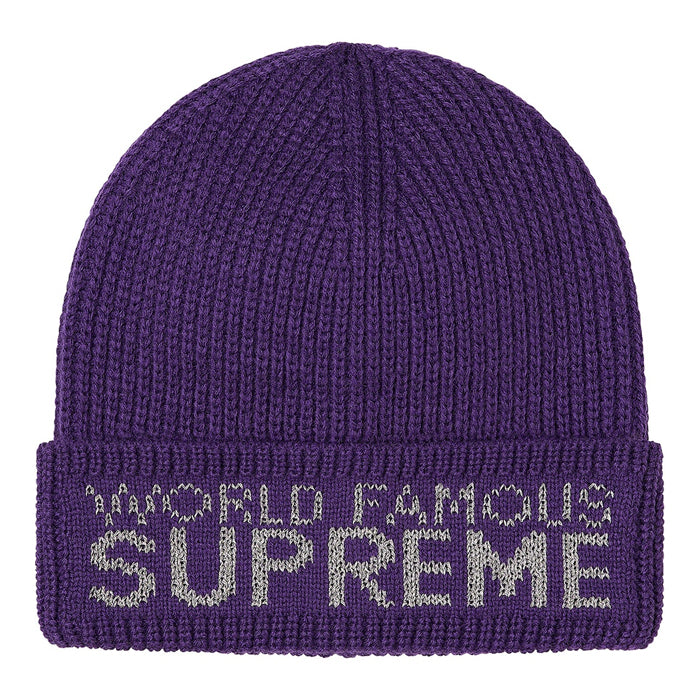 Supreme World Famous Beanie- Dark Purple
