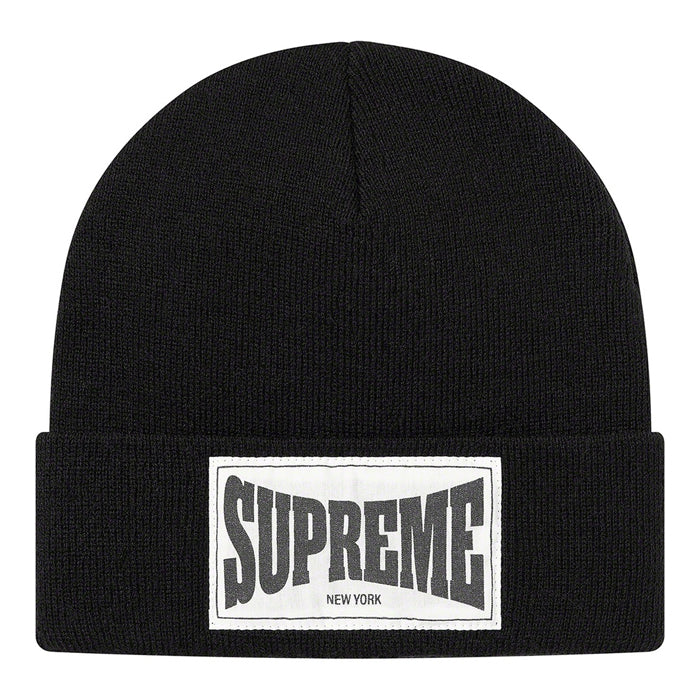 Supreme Woven Label Beanie- Black