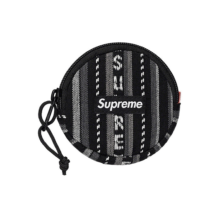 Supreme Woven Stripe Coin Pouch- Black