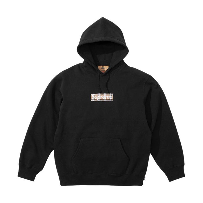 Supreme®/Burberry® Box Logo Hooded Sweatshirt- Black