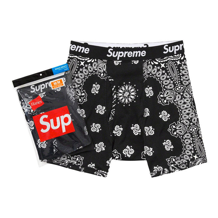 Supreme®/Hanes® Bandana Boxer Briefs (2 Pack)- Black