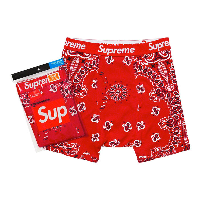 Supreme®/Hanes® Bandana Boxer Briefs (2 Pack)- Red