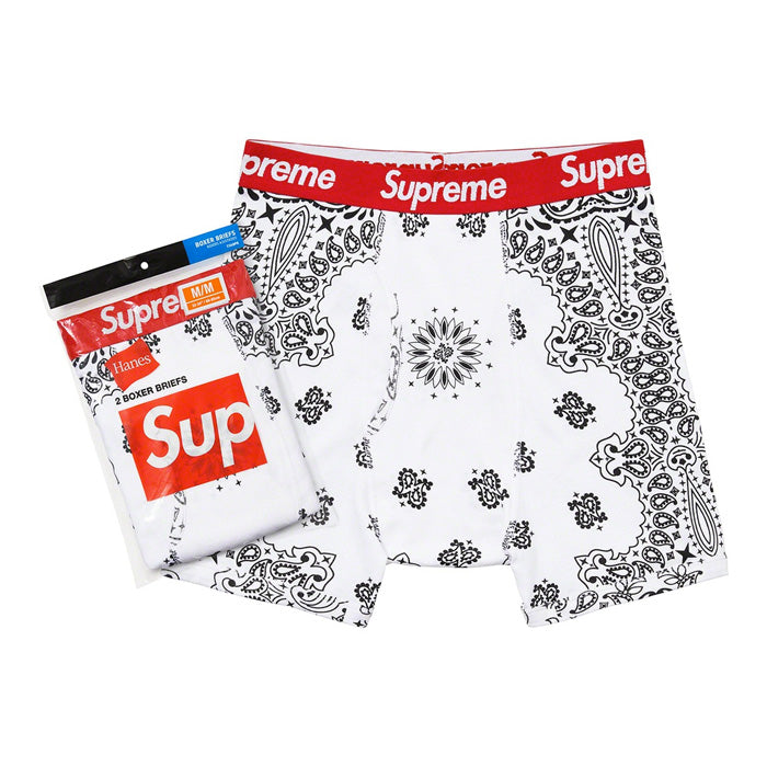 Supreme®/Hanes® Bandana Boxer Briefs (2 Pack)- White