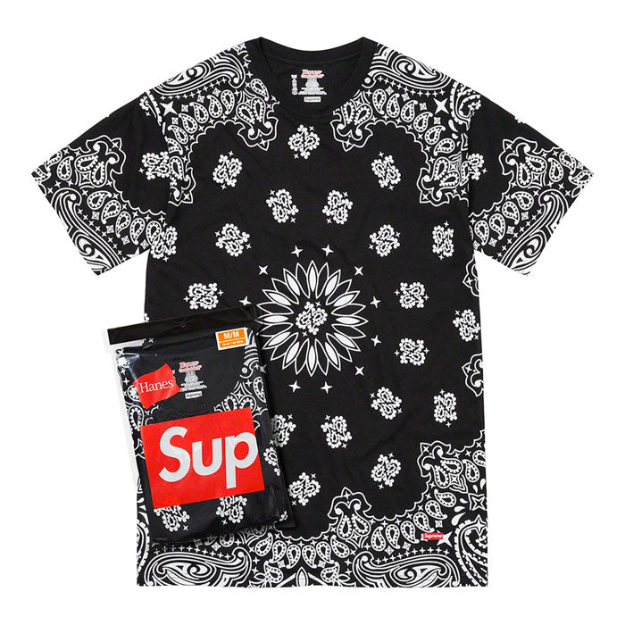 Supreme®/Hanes® Bandana Tagless Tees (2 Pack)- Black