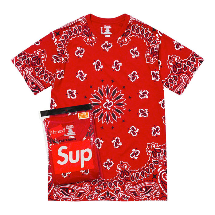 Supreme®/Hanes® Bandana Tagless Tees (2 Pack)- Red