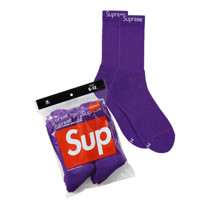 Supreme®/Hanes® Crew Socks (4 Pack)- Purple