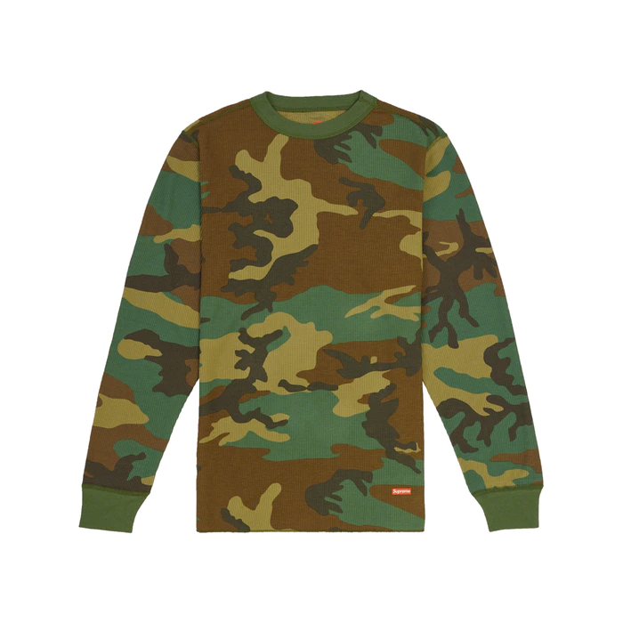 Supreme/Hanes Thermal Crew (Woodland Camo)