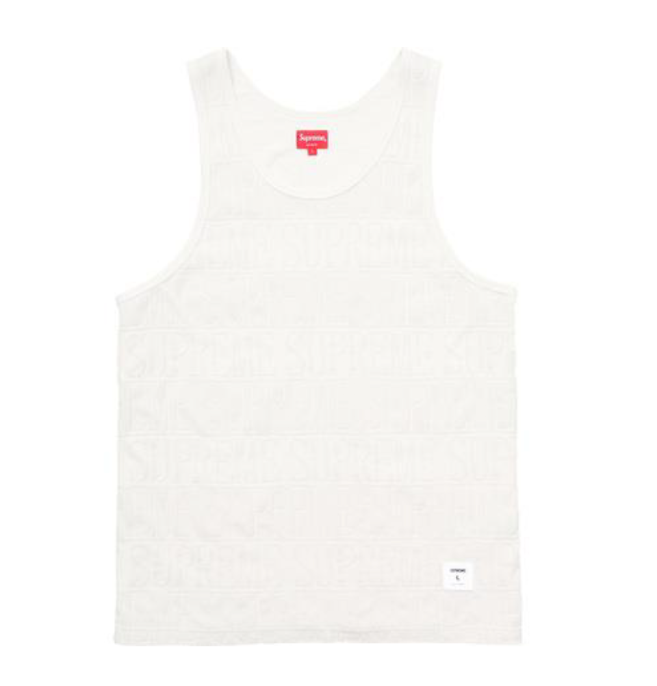 Supreme Logo Stripe Terry Tank top