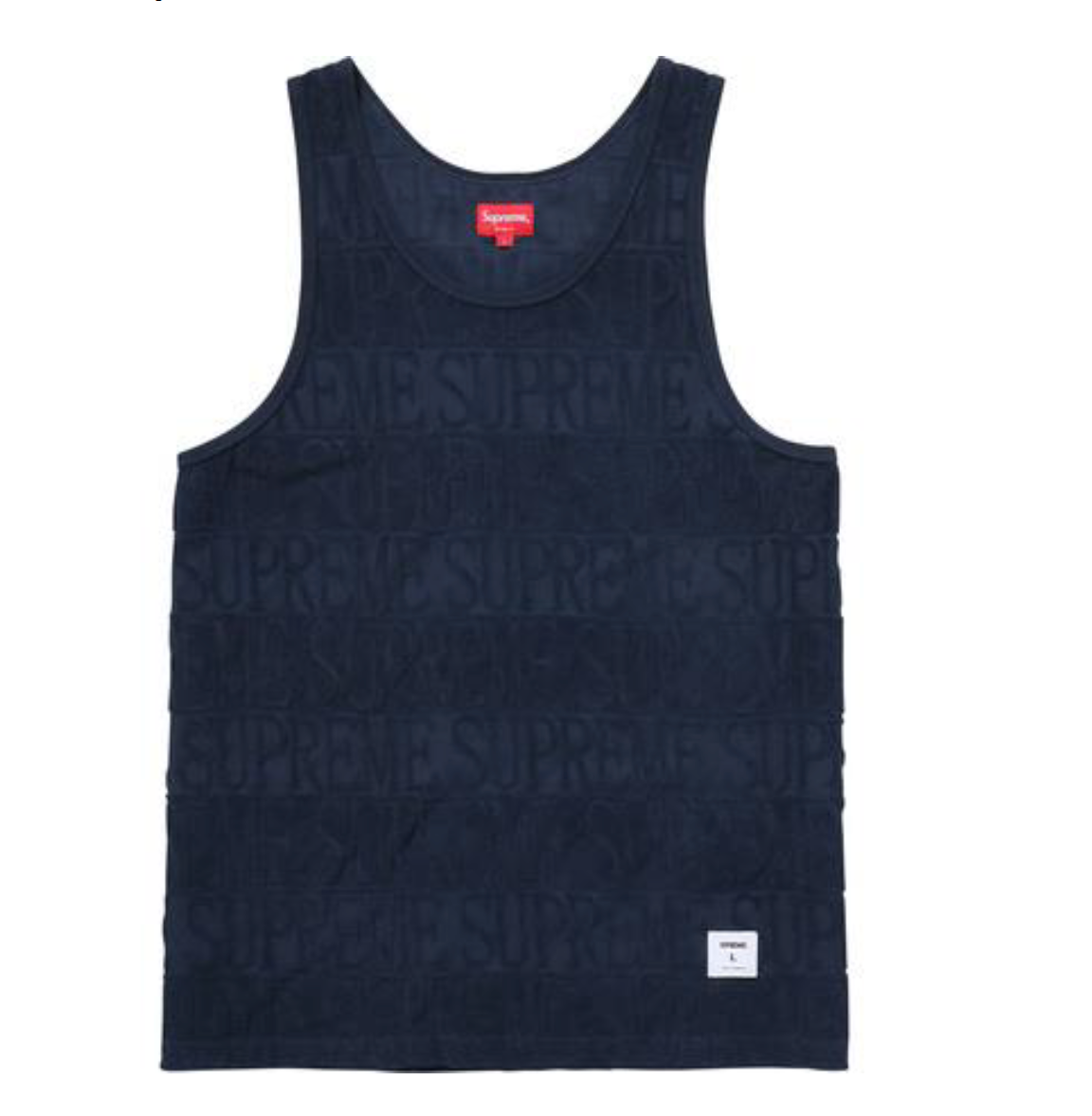 Supreme Logo Stripe Terry Tank