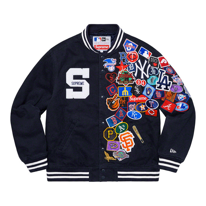 Supreme®/New Era®/MLB Varsity Jacket- Navy