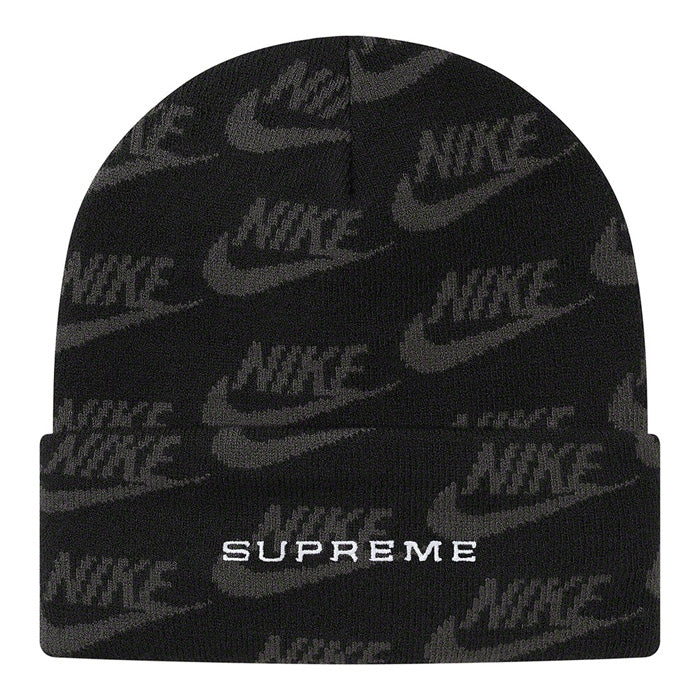 Supreme®/Nike® Jacquard Logos Beanie- Black