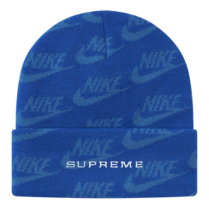 Supreme®/Nike® Jacquard Logos Beanie- Blue