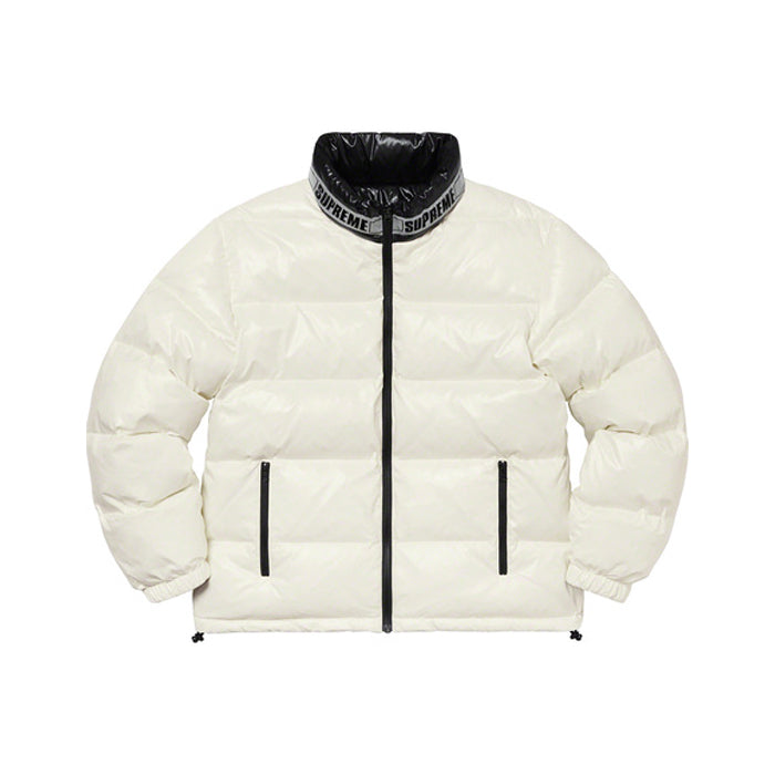 Supreme Shiny Reversible Puffy Jacket- White