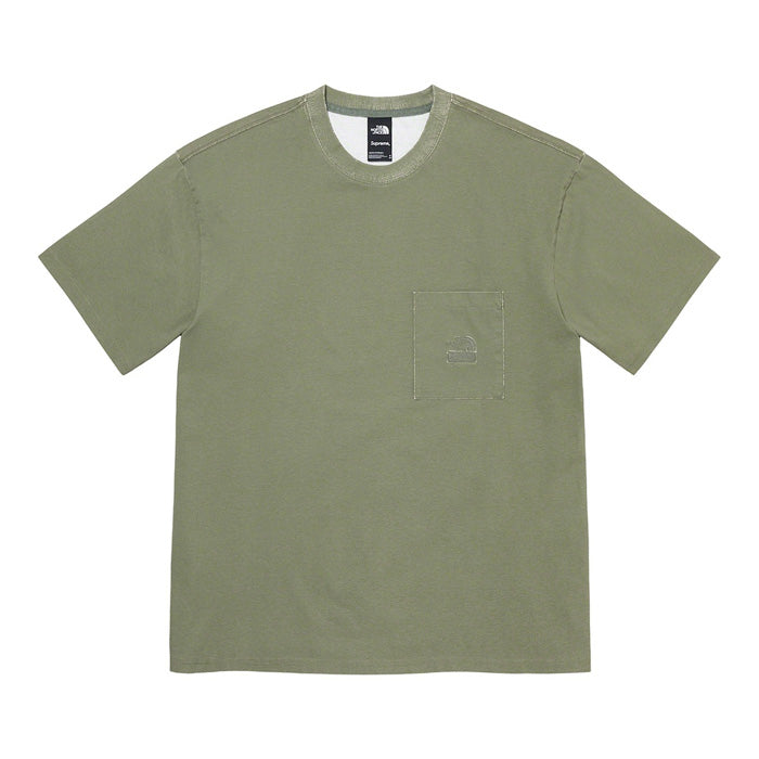 Supreme®/The North Face® Pigment Printed Pocket Tee- Olive