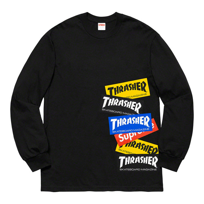 Supreme®/Thrasher® Multi Logo L/S Tee- Black