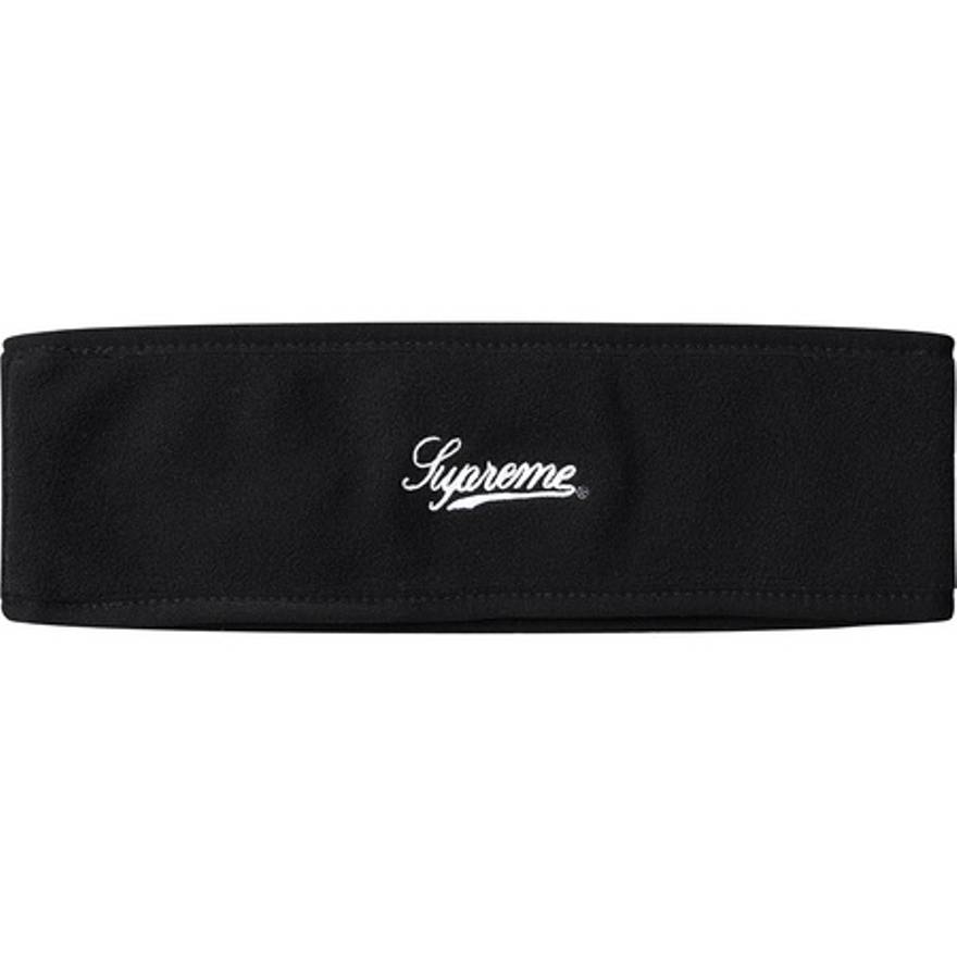 Supreme Polartec Logo Headband- Black