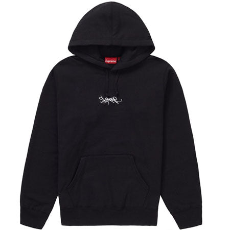 Supreme Tag Logo Hooded Sweatshirt- Black